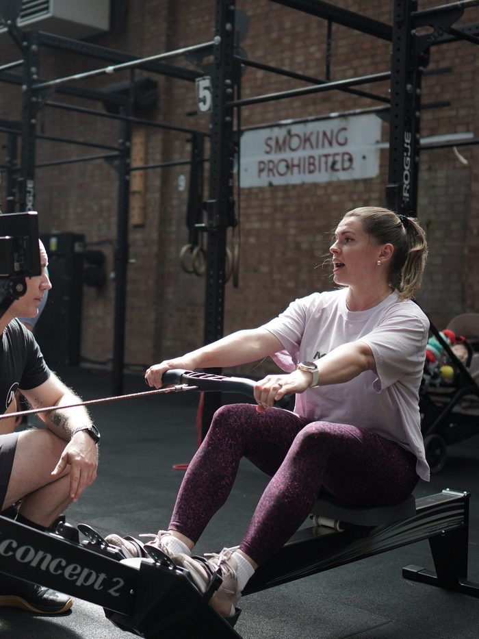 Buggy Fit at Motion Surbiton, rowing with the buggy alongside