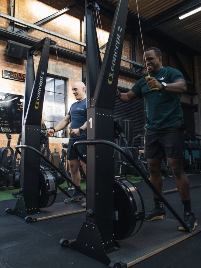 Conditioning class on the ski ergs at Motion Surbiton